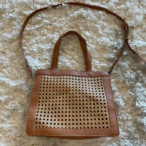 Brown Woven Shoulder Bag